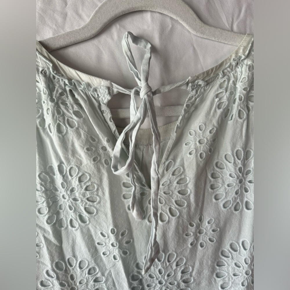 Loft Soft Blue Eyelet Lace Sleeveless Dress Size XL - Picture 3 of 6